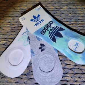 Adidas 3 pack no show socks NWT